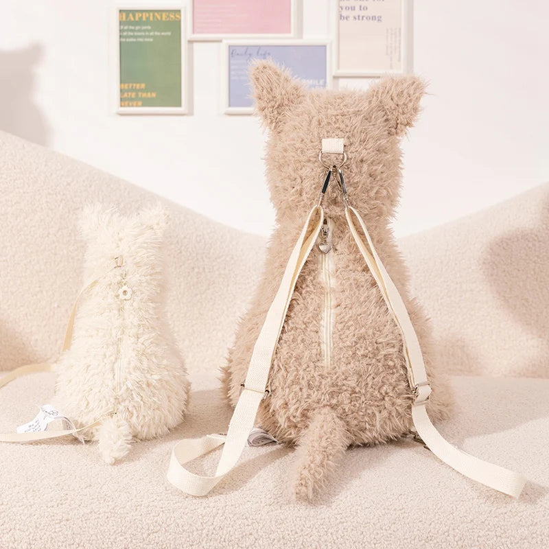 Westie Plushie Backpack Back View