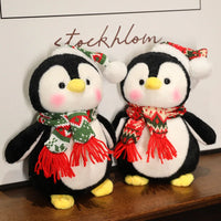 Winter Wonderland Kawaii Penguin Plushie Red and Green