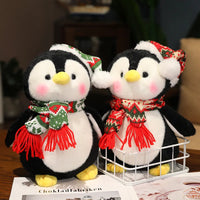 Winter Wonderland Kawaii Penguin Plush Red and Green Stuffed Animal