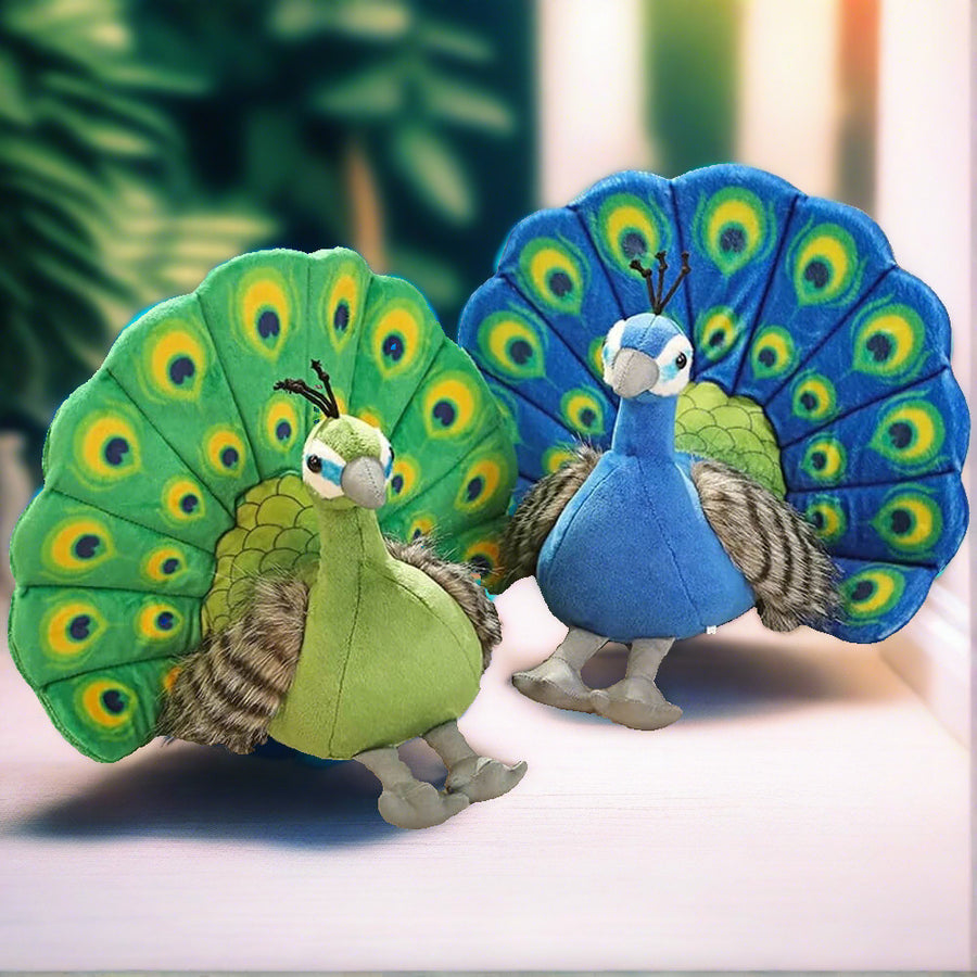 Paradise Peacock Plushie blue and green