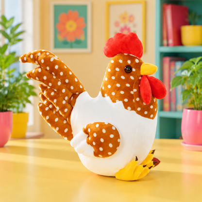 Cocoa Cuddle polka dot Cock-a-Doodle Companion plushie
