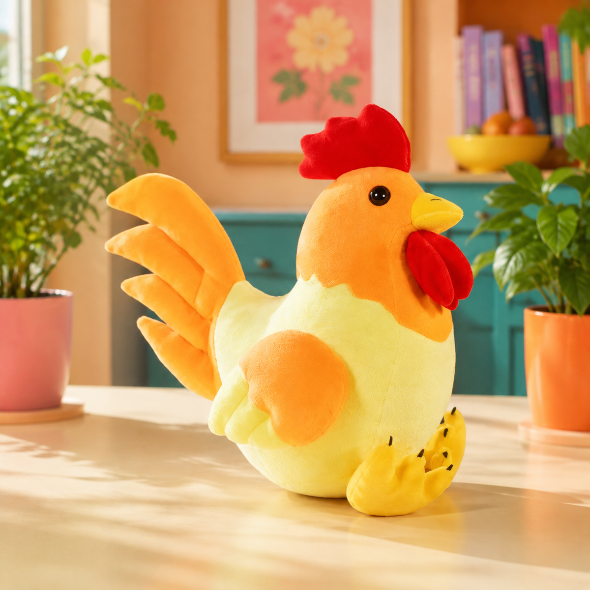 Golden Feathered yellow Cock-a-Doodle Companion plushie