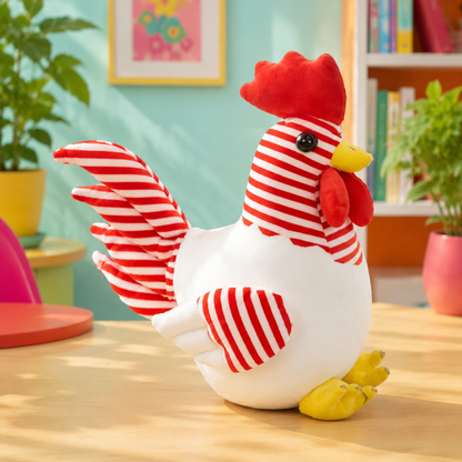 Stripe Snuggler red striped Cock-a-Doodle Companion plushie