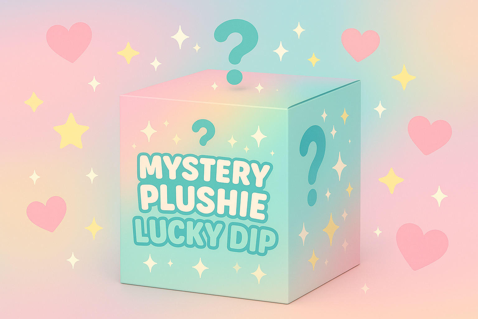 Cute pastel pink and mint mystery box