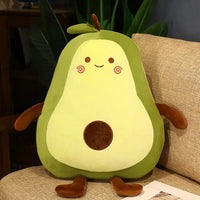 front view of an avocado plushie