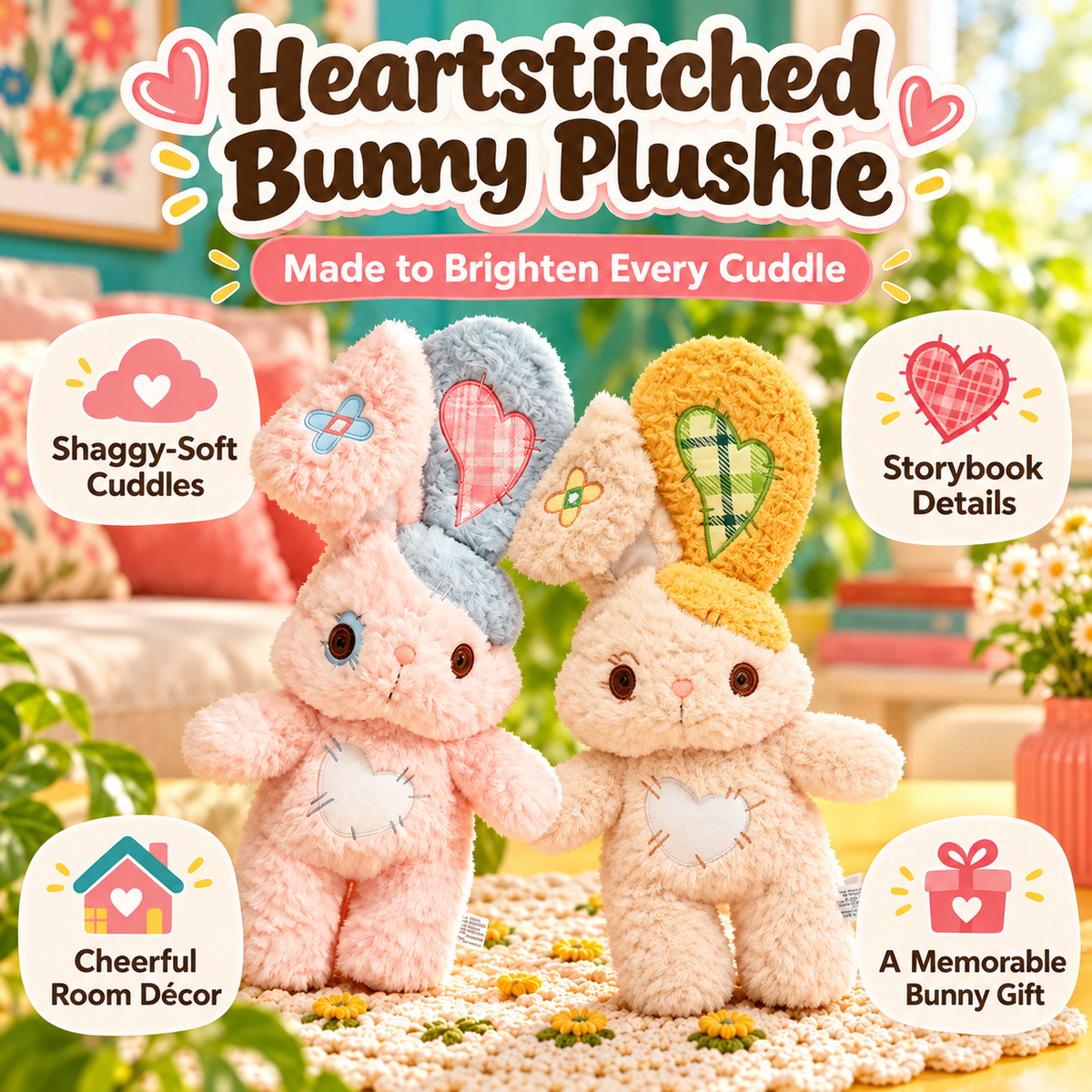 Heartstitched Bunny Plushie softness, charm and gifting benefits