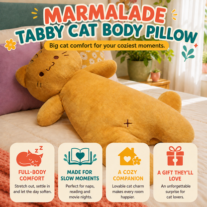 Marmalade Tabby Cat Body Pillow comfort and gift benefits