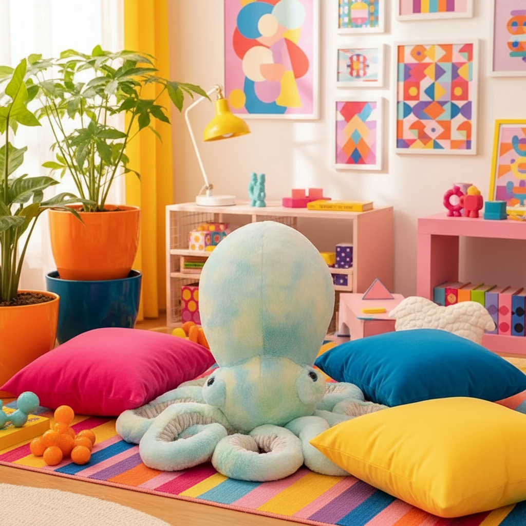 Rainbow Octopus Blue - Vibrant BG